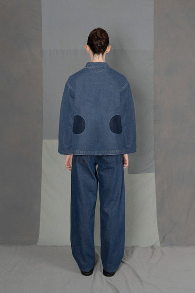 LM x OB Circle Pocket Chore Coat 2023 - Denim Contrast