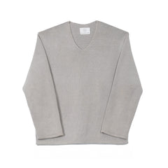 Recycled Cashmere U Neck Sweater - Charcoal