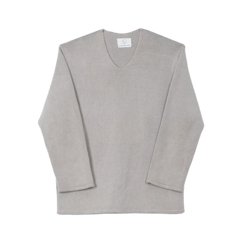 Recycled Cashmere U Neck Sweater - Charcoal