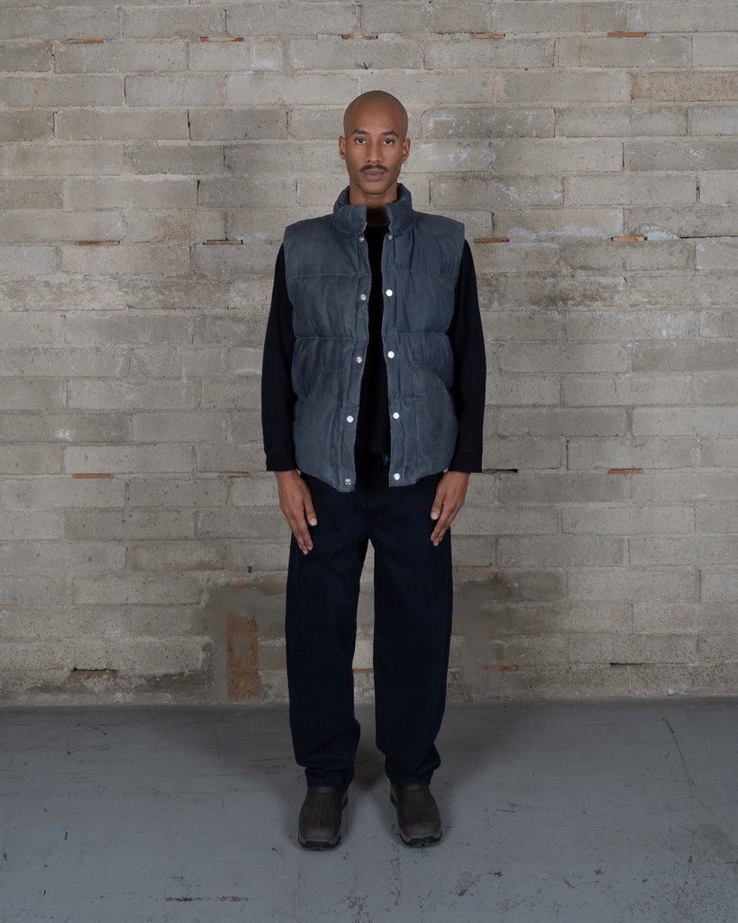Waxed Puff Vest - Chambray