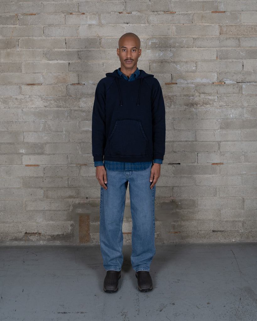 Sherpa Raglan Hoodie - Black Indigo