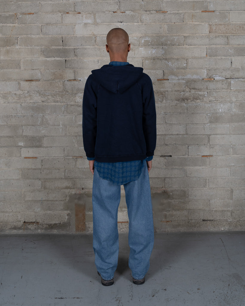 Sherpa Raglan Hoodie - Black Indigo