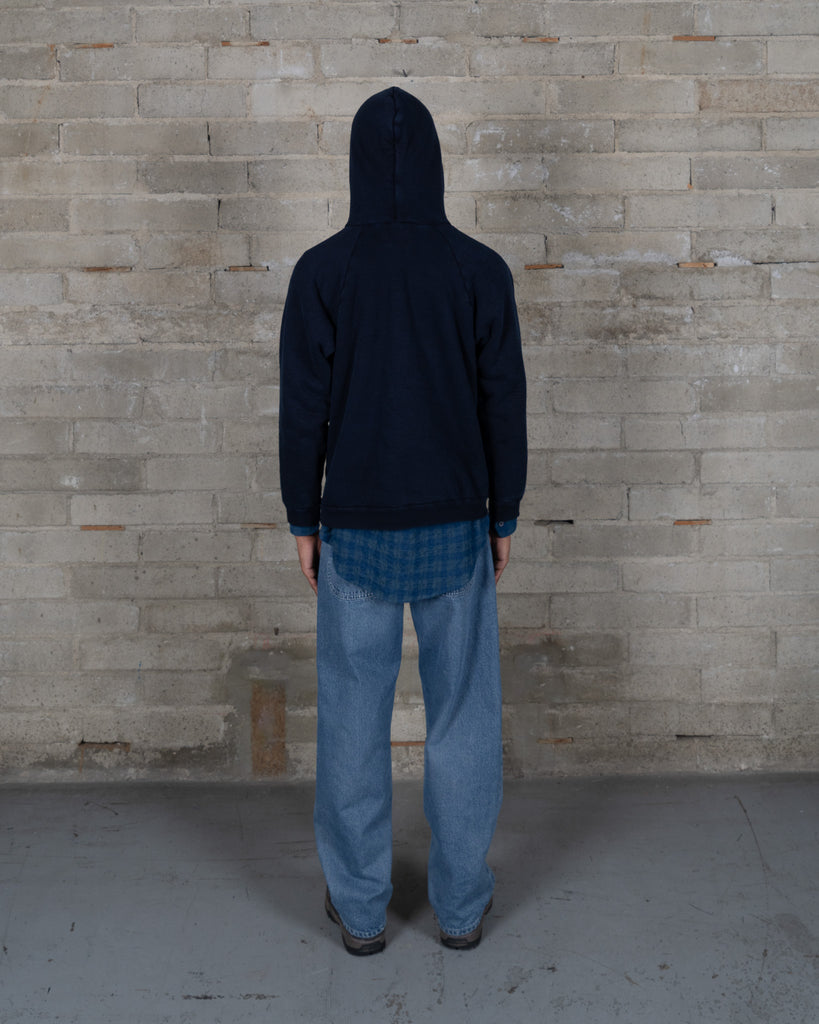 Sherpa Raglan Hoodie - Black Indigo