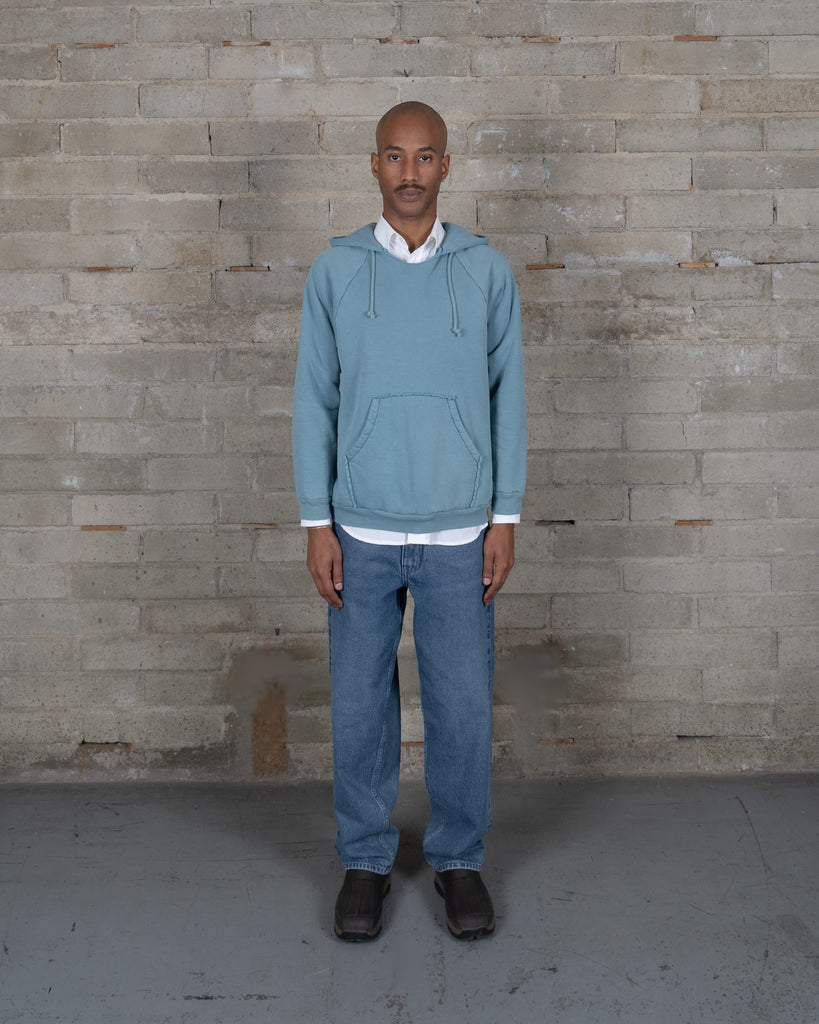Sherpa Raglan Hoodie - Powder Indigo