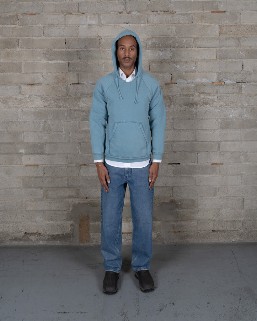 Sherpa Raglan Hoodie - Powder Indigo