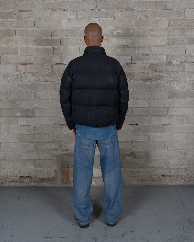 Waxed Puff Coat - Black Indigo