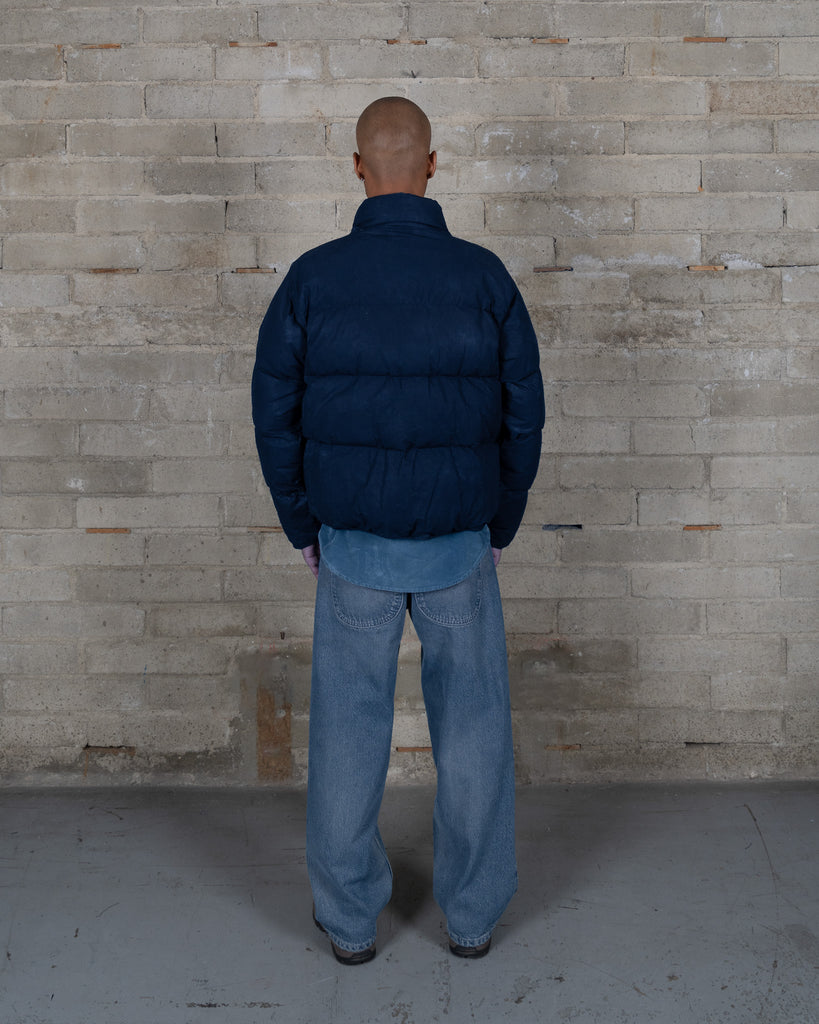 Waxed Puff Coat - Indigo