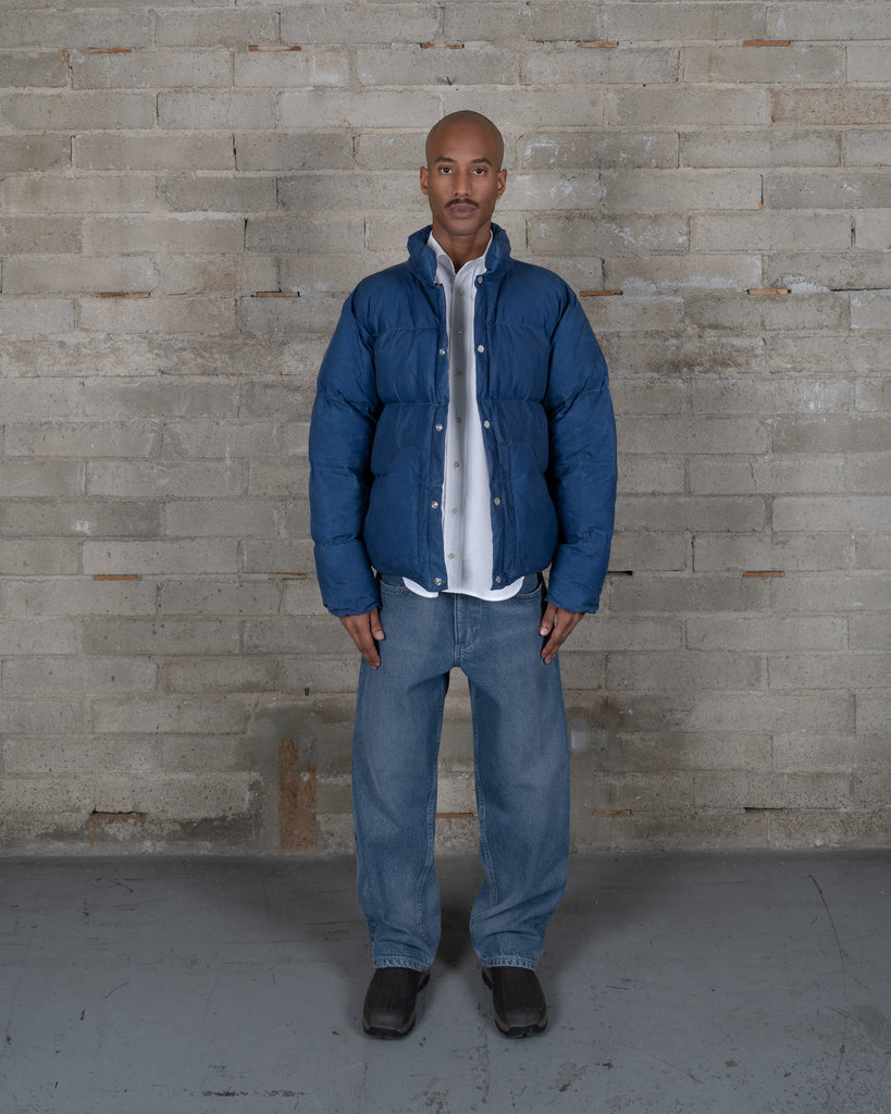 Waxed Puff Coat - French Indigo