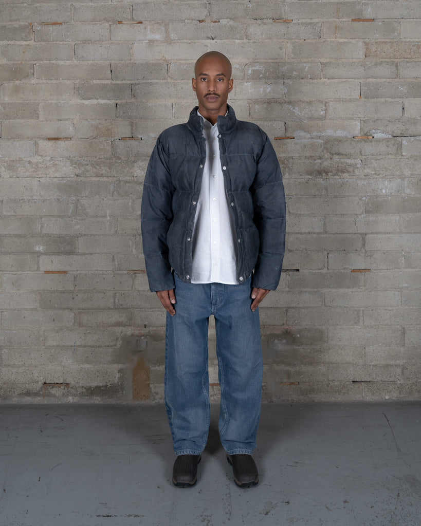 Waxed Puff Coat - Chambray Indigo