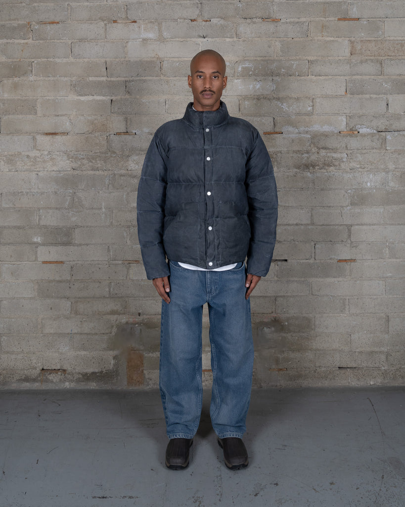 Waxed Puff Coat - Chambray Indigo