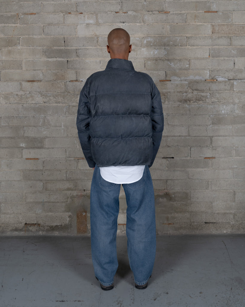Waxed Puff Coat - Chambray Indigo