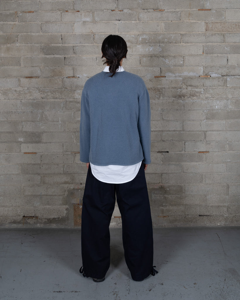 Recycled Cashmere U Neck Sweater - French Indigo