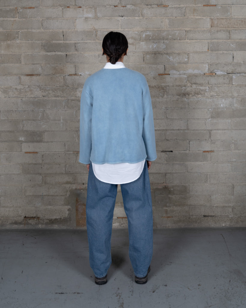 Recycled Cashmere U Neck Sweater - Pale Indigo