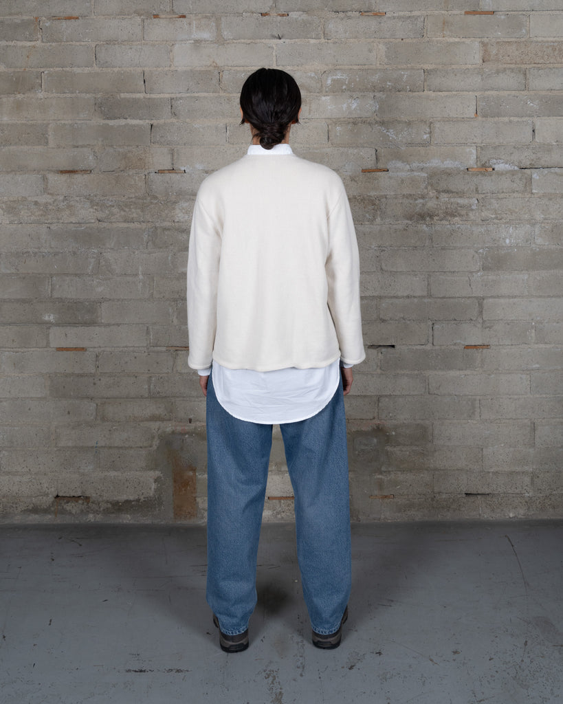 Recycled Cashmere U Neck Sweater - Natural