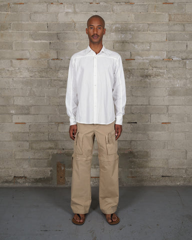 Stripe Seam Button Down - White