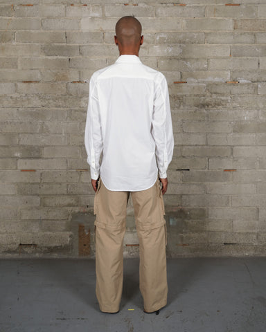 Stripe Seam Button Down - White
