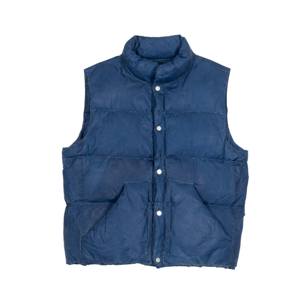 Waxed Puff Vest - French Indigo