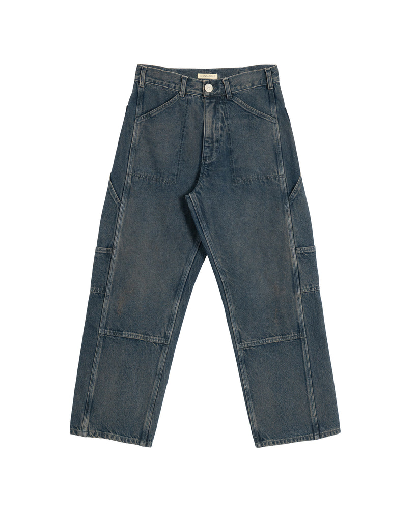 Side Pocket Double Knee - Brown Clay Wash Denim