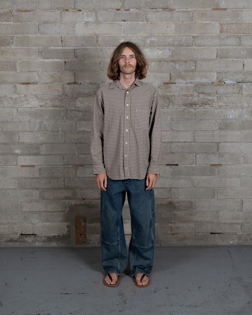 Side Pocket Double Knee - Brown Clay Wash Denim