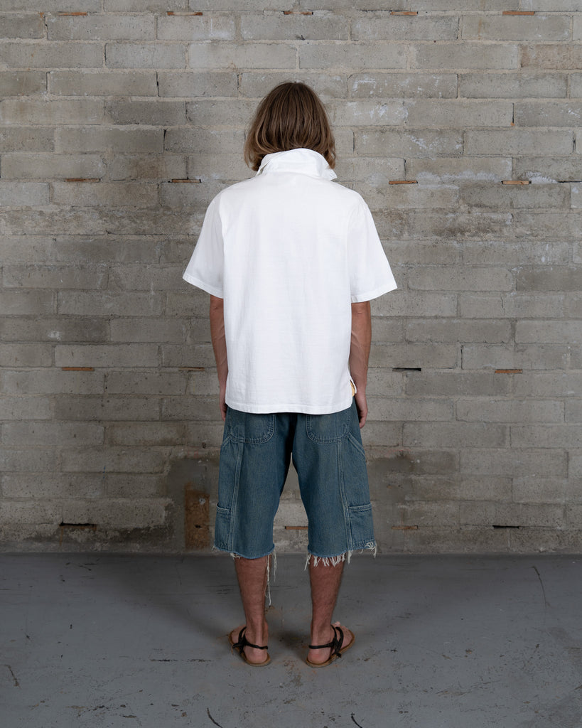 Side Pocket Double Knee Cut-Off Jorts - Brown Clay Wash Denim