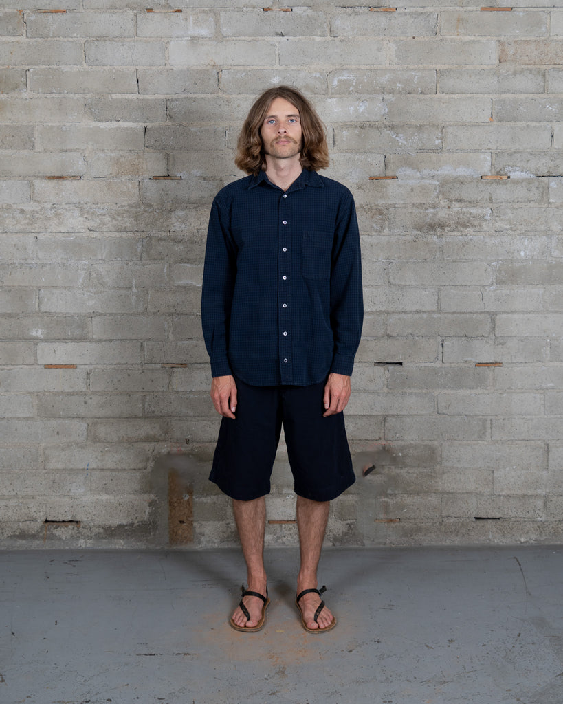 Button Down Shirt- Black Indigo Check
