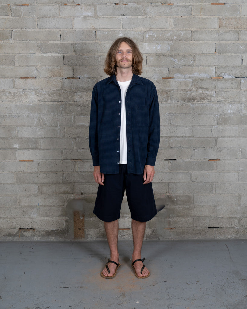 Button Down Shirt- Black Indigo Check