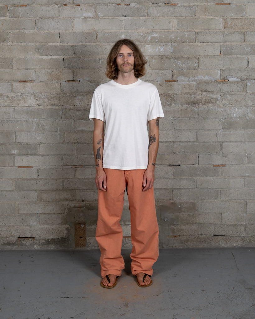 Cotton Silk Trouser - Red Clay