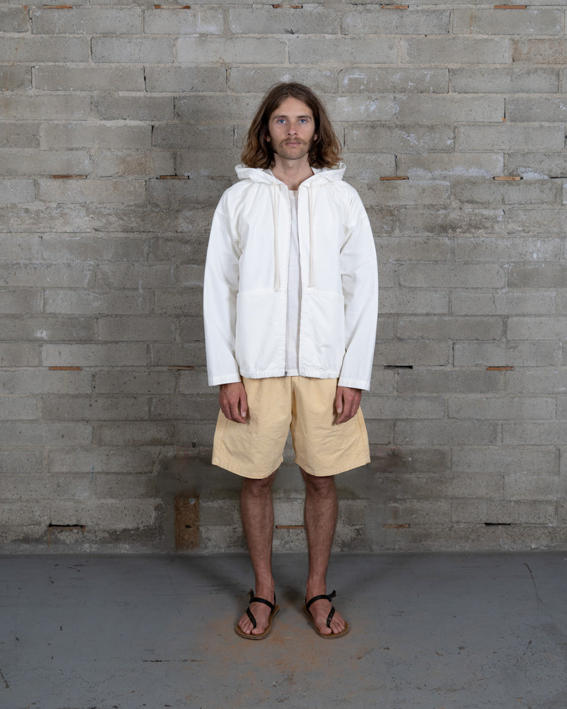 Woven Split Pocket Hoodie - Natural