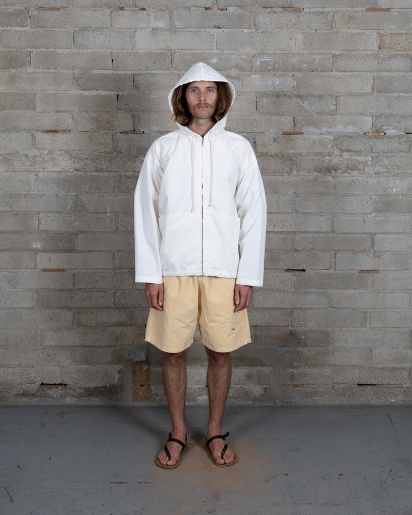Woven Split Pocket Hoodie - Natural