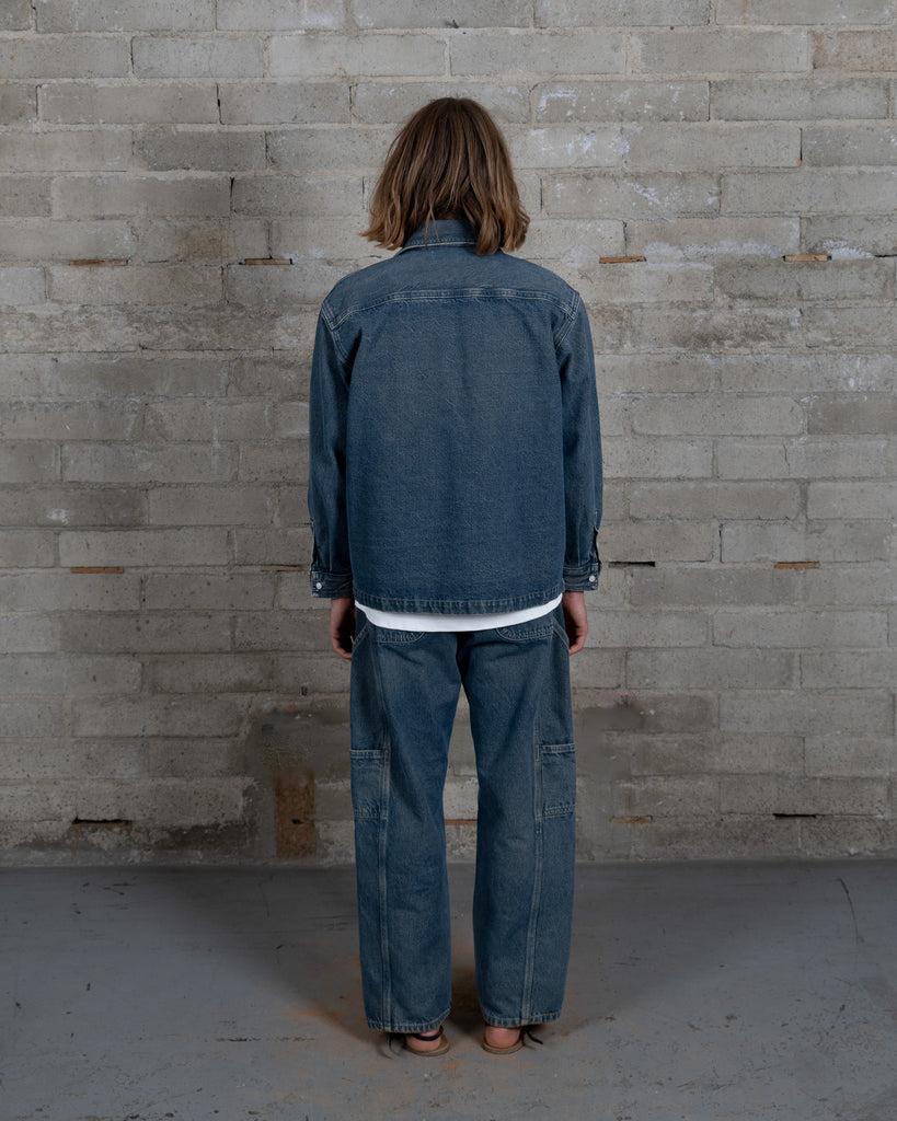 Side Pocket Overshirt- Brown Clay Wash Denim