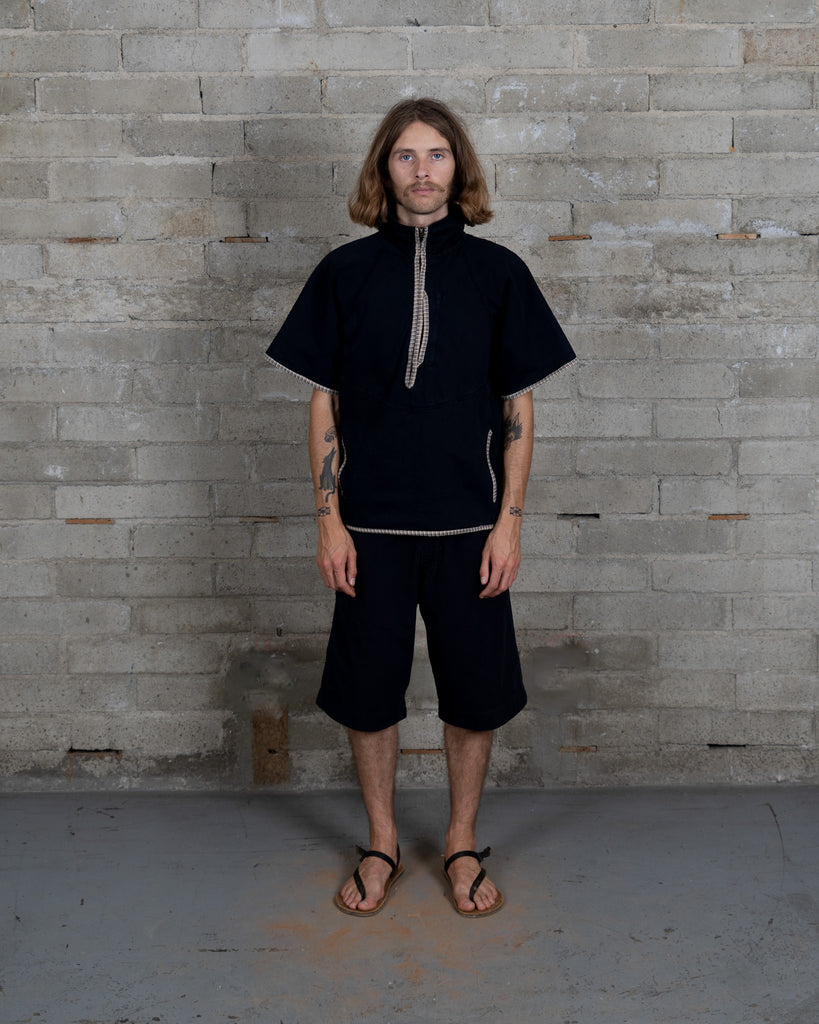 Short Sleeve Fleece Shell - Black Indigo