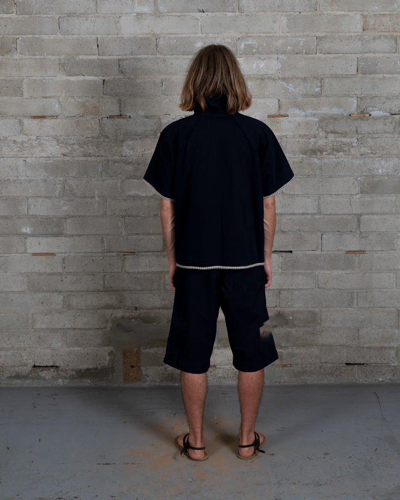 Short Sleeve Fleece Shell - Black Indigo