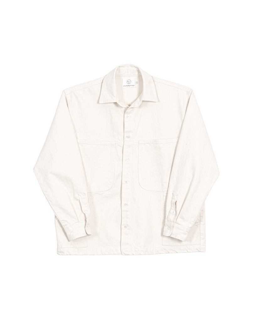 Side Pocket Overshirt - White