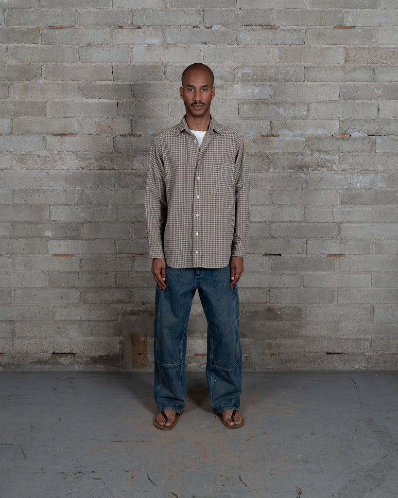 Button Down Shirt- Mud Clay Check