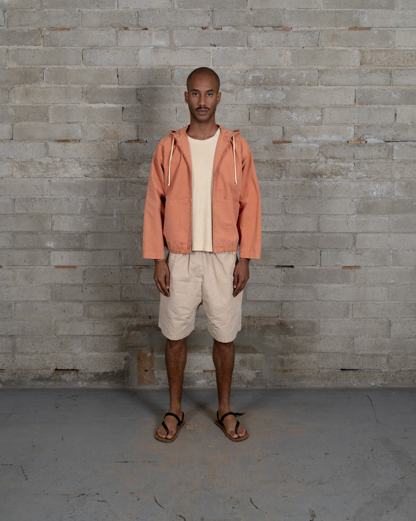 Woven Split Pocket Hoodie - Red Clay
