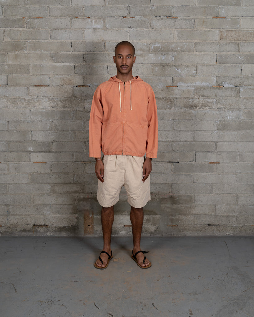 Woven Split Pocket Hoodie - Red Clay