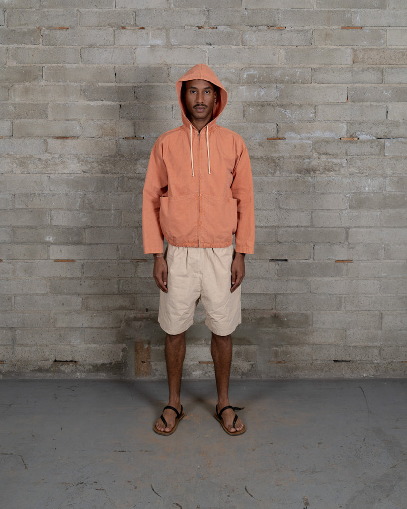 Woven Split Pocket Hoodie - Red Clay