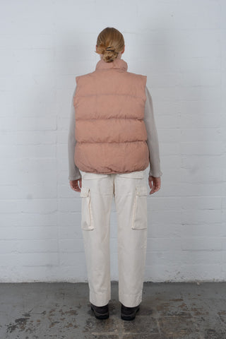 Waxed Puff Vest - Pomace Pink