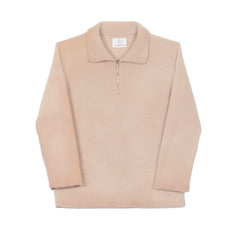 Recycled Cashmere Quarter Zip Sweater - Pomace Pink