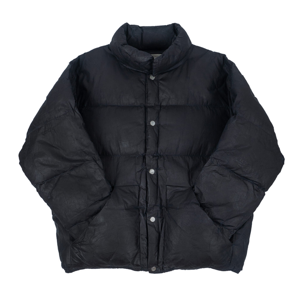 Waxed Puff Coat - Black Indigo