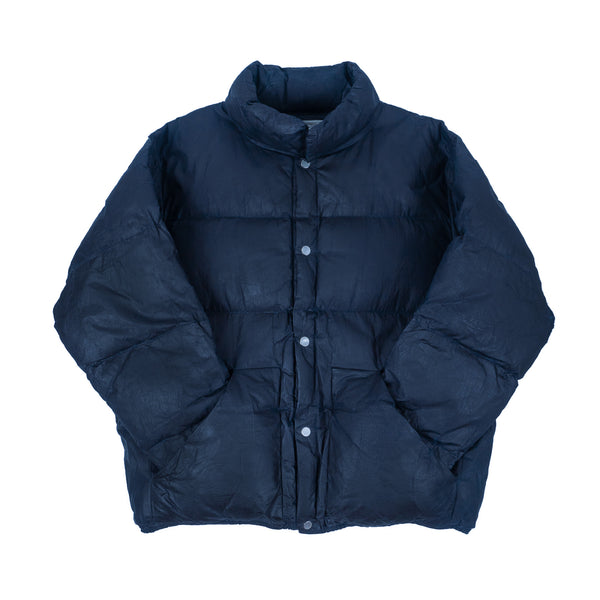Waxed Puff Coat - Indigo