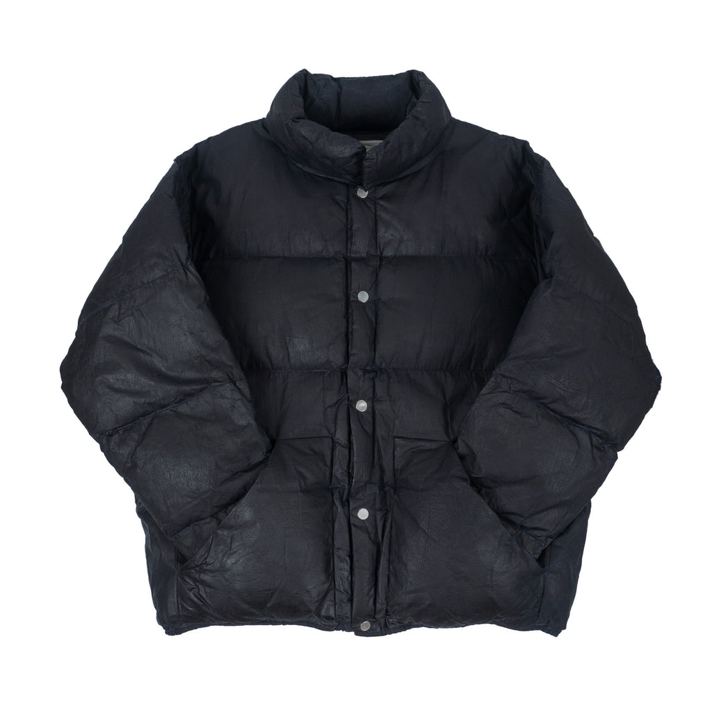 Waxed Puff Coat - Black Indigo