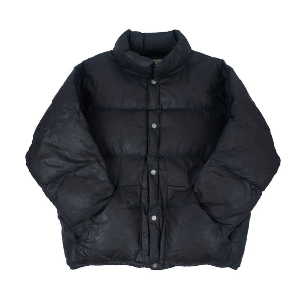 Waxed Puff Coat - Black Indigo