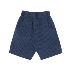 Slant Pocket Short - Indigo Check