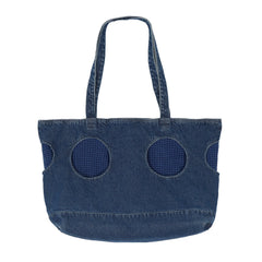 LM x OB Circle Pocket Tote - Indigo Check/Denim