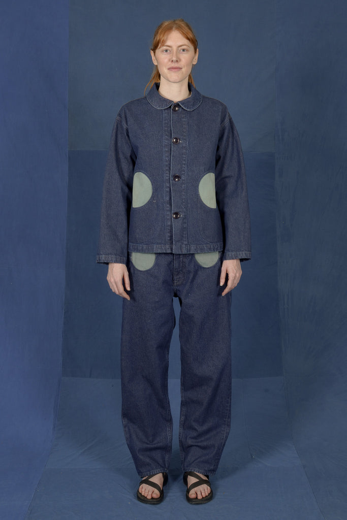 LM x OB Circle Pocket Chore Coat 2024 - Contrast Denim