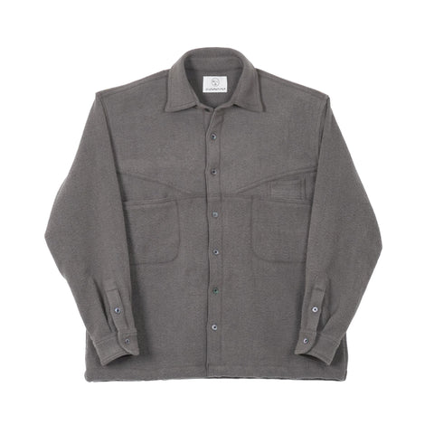 Wool Slant Pocket Shirt - Charcoal