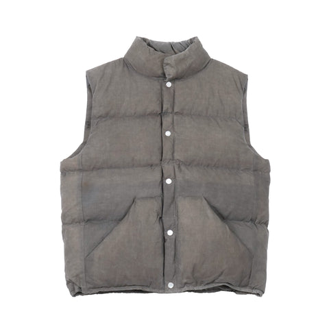 Waxed Puff Vest - Charcoal