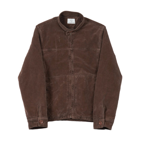 Front Seam Zip Up - Charred Brown Corduroy