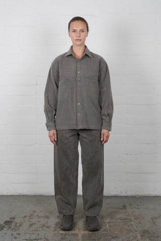 Wool Slant Pocket Shirt - Charcoal